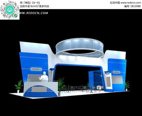 藍(lán)色科技產(chǎn)品展廳3D模型素材免費(fèi)下載，編號(hào)1813088紅動(dòng)網(wǎng)推薦